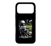 Funny Alien Soccer I Live Here Meme Boba Tea Design Case for iPhone 17 Pro Max