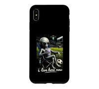 Funny Alien Soccer I Live Here Meme Boba Tea Design Case for iPhone XS Max