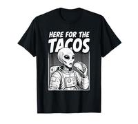 Funny Alien Space Character Astronaut Taco Humor Cartoon T-Shirt