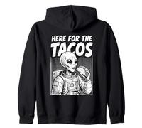 Funny Alien Space Character Astronaut Taco Humor Cartoon Zip Hoodie