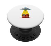 Funny Alien UFO Christmas - I Come in Sleigh Bells PopSockets Adhesive PopGrip