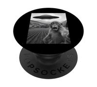 Funny Alien UFO Monkey Abduction Selfie PopSockets Adhesive PopGrip
