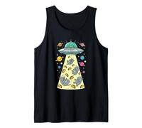 Funny Alien UFO Rhino Taco Abduction Space Tank Top