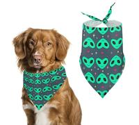 Funny Aliens Head in The form of Hearts Dog Bandanas Puppy Cat Kerchief Scarf Pet Triangle Bandana for Christmas