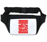 Funny All I Want for Christmas is The Means of Production Karl Marx Waist Bag Fanny Pack White