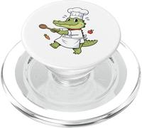 Funny Alligator Cook Wearing Chef Hat PopSockets PopGrip for MagSafe