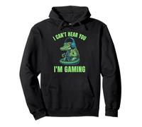 Funny Alligator I Can't Hear You I'm Gaming Pullover Hoodie