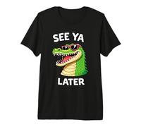 Funny Alligator Pun Reptile Graphic See Ya Later Gator Premium T-Shirt