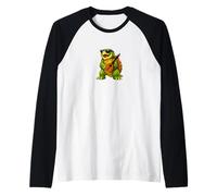 Funny Alligator Snapping Turtle Playing Mandolin Raglan Baseball Tee