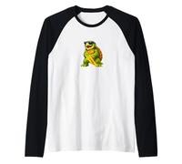 Funny Alligator Snapping Turtle Playing Trumpet Raglan Baseball Tee