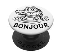 Funny Alligators Croc - Crocodiles Gator Bonjour Meme PopSockets Adhesive PopGrip