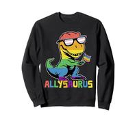 Funny Allysaurus LGBTQ Rainbow T Rex Kids Boys Gay Support Sweatshirt