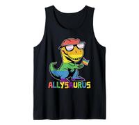 Funny Allysaurus LGBTQ Rainbow T Rex Kids Boys Gay Support Tank Top