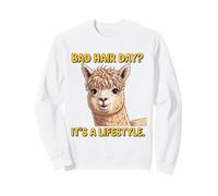 Funny Alpaca Bad Hair Day Lifestyle Humor Sweatshirt