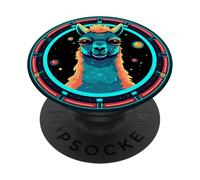 Funny Alpaca Colorful Space Astronaut Animals PopSockets Adhesive PopGrip