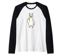 Funny Alpaca Fuck You Middle Finger Raglan Baseball Tee