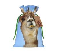 Funny Alpaca Llama Christmas Drawstring Sack Gift Bag, Lightweight And Cute In Design