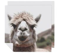 Funny Alpaca Llama Cloth Napkins for Weddings, Reusable Dinner Napkins for Hotel, Washable Table Napkin for Restaurant, Soft Absorbent Napkin for Parties, Holiday 2 PCS