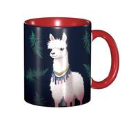 Funny Alpaca Llama Coffee Mug - 11oz Two Tone Color Ceramic Cup with 3D Pattern Cute Gifts for Men, Women, Office, Work