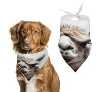 Funny Alpaca Llama Dog Bandanas Cute Soft Cotton Puppy Scarves Washable Daily Summer Durable Triangle Reversible Bibs Suitable for Small Medium Large Dogs and Cats
