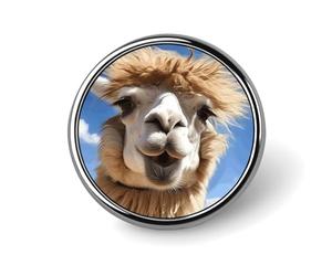 Funny Alpaca Llama Lapel Pins Metal Pin Badge Personalized Pinback Button Badges Classic Round Badge Recognition Enamel Lapel Pin for Jackets, Backpacks, Bags