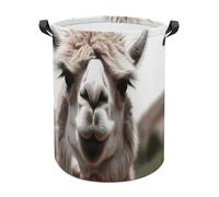 Funny Alpaca Llama Laundry Basket with Handles, Laundry Hamper with Internal Support, Foldable Waterproof Clothes Hamper 44x44cm for Bedroom, Bathroom, Laundry Room, Living Room