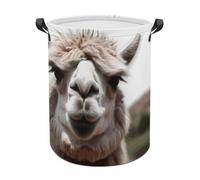 Funny Alpaca Llama Laundry Basket with Handles, Laundry Hamper with Internal Support, Foldable Waterproof Clothes Hamper 44x35cm for Bedroom, Bathroom, Laundry Room, Living Room