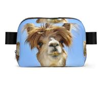 Funny Alpaca Llama Print Square Bumbag Fanny Pack for Men Women Adjustable Belt Bag Waterproof Cross Body Bag Chest Bag