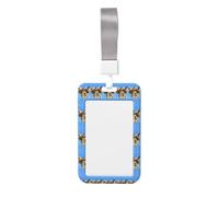 Funny Alpaca Llama Printed Id Badge Holder with Neck Strap Vertical Waterproof Name Card Holder for Office School
