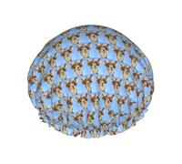 Funny Alpaca Llama Printed Reusable Shower Hats, Double Layer Headgear For Spa And Salon, Large Hair Wrap