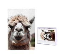 Funny Alpaca Llama Puzzle for Adults 1000 Pieces, Wooden Jigsaw Puzzle from Photos, Challenging Puzzles Perfect for Game Nights, Home Decoration Puzzles Gift for Holiday Birthday