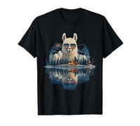 Funny Alpaca Llama with Sunglasses Animal Graphic T-Shirt