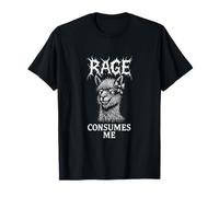 Funny Alpaca Rage Consumes Me Scary Llama Metal T-Shirt