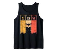 Funny Alpaca Wearing Sunglasses Periodic Table Retro Science Tank Top