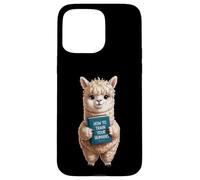 Funny alpaca with book, how to train your humans, perfect Case for iPhone 15 Pro Max
