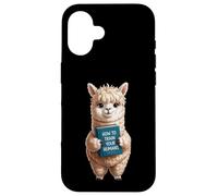 Funny alpaca with book, how to train your humans, perfect Case for iPhone 16