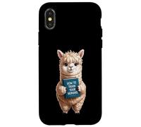 Funny alpaca with book, how to train your humans, perfect Case for iPhone X/XS