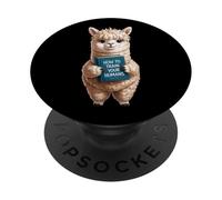 Funny alpaca with book, how to train your humans, perfect PopSockets Adhesive PopGrip