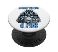 Funny Alpha Wolf Daddy Needs A Par Meme Cringe Disc Golf PopSockets Adhesive PopGrip