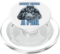 Funny Alpha Wolf Daddy Needs A Par Meme Cringe Disc Golf PopSockets PopGrip for MagSafe