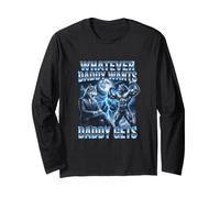 Funny Alpha Wolf Meme Blink If You Want Me Bootleg Long Sleeve T-Shirt