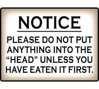 Funny Aluminum Tin Sign Boat Head Marine Toilet Watercraft Bathroom Funny Gift Street Home Office Coffee Bar Club Bar Metal Sign Fun Home Decor 12x8 Inch Christmas
