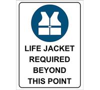 Funny Aluminum Tin Sign Life Jacket Required Beyond this Point SignCaution Danger Safety Warning Notice Signs 12x8 inch