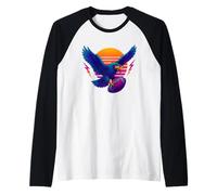 Funny America Game Day Football Shirt Retro Fans Raglan Baseball Tee