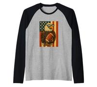 Funny America Game Day Football Shirt Retro Sports US-Flag Raglan Baseball Tee