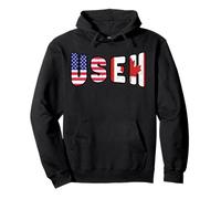 Funny American Canadian US EH Pride Maple Leaf Canada Day Pullover Hoodie