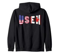 Funny American Canadian US EH Pride Maple Leaf Canada Day Zip Hoodie