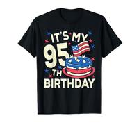 Funny American Flag Birthday Cake Its My 95th Birthday Shirt T-Shirt