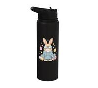 Funny American Fuzzy Lop Easter Rabbit Bunny Design Tee Stainless Steel Insulated Water Bottle