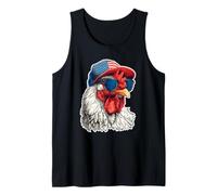Funny American Rooster Tee Design Retro Vintage Chicken Tank Top
